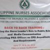 Back to Back Training-Enhancing the Nurse Leader's Role in Public Relations and Media Communications and Retooling PNA Officers on CPD Accreditation (June 27-29, 2014)